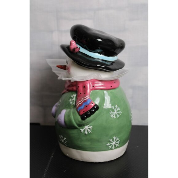 Colorful Eye Catching Ceramic Snowman Cookie Jar - Picture 5 of 10